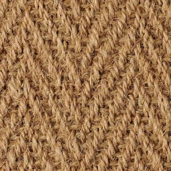 A texture view of Coir Herringbone Natural Sisal Carpet