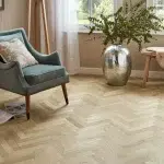 Flooring 109 Solid Wood Flooring in a Parquet Pattern.