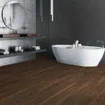 SPC 78 WALNUT RIGID CORE SPC Flooring Installed in Bathroom