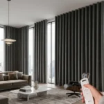 Motorized Curtains 23 Motorized Box Pleat Curtain
