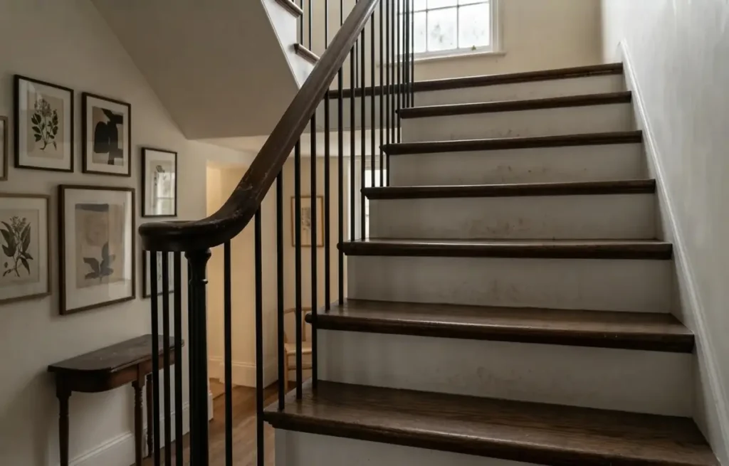Stair 55 before stair carpet