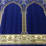 A close Up View of Royal Blue Mosque Carpets in Dubai