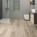 Classic Opal Oak LVT Flooring Installed In Bathroom