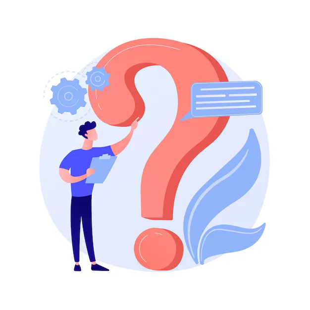 website faq section user help desk customer support frequently asked questions problem solution quiz game confused man cartoon character 335657 1602