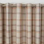 A Texture view of Red Plaid Curtains in UAE