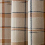 A close up view of Red Plaid Curtains in Dubai