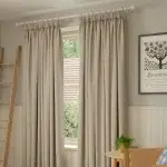 A side view of pencil Pleat Lined Curtain