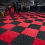 Best Garage Flooring Tiles With black and red combination in Dubai