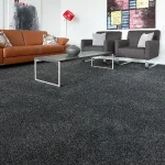 Grey Color Wall To Wall Carpet Installed in Living Room