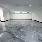 High-gloss epoxy flooring in a commercial Space