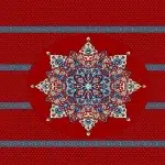 Luxury Red Color Mosque Carpet with geometric patterns