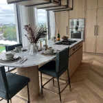Modern Design Parquet Flooring Installed in Kitchen