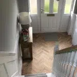 Parquet 64 Solid Oak Parquet Block Installed Under The Stairs in Dubai Homes