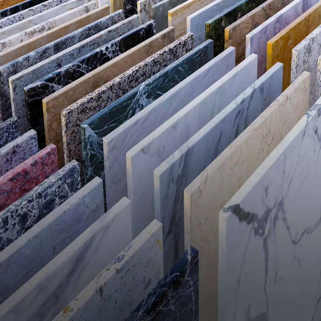 Villa Renovation 14 marble-granite-stone-slabs-various-colors-showroom-display