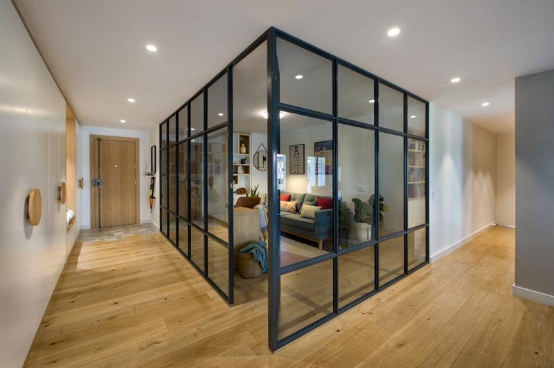 modern glass enclosed