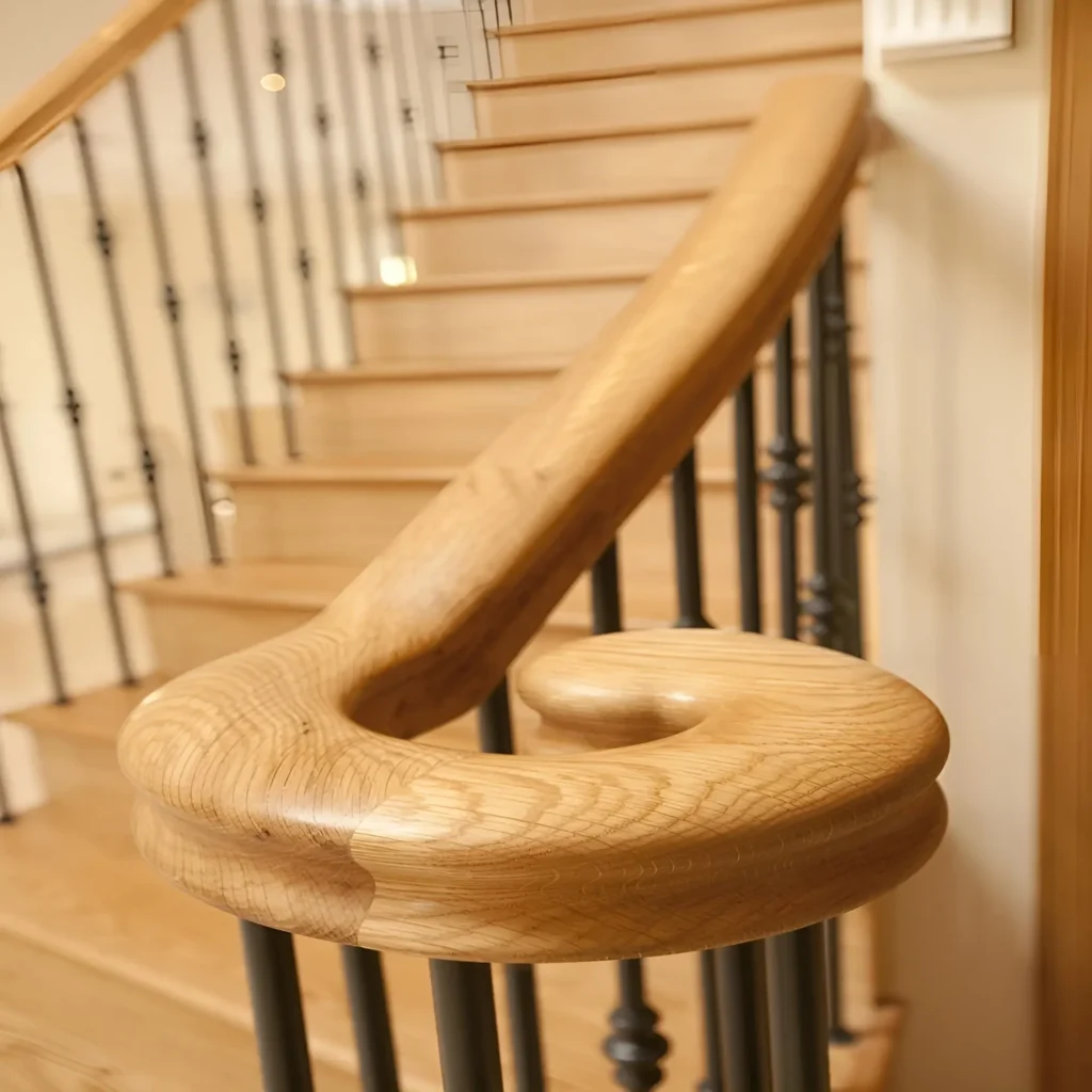 oak handrail wreathed volute scaled 1 1