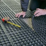 Solid Rubber Hollow Mesh Mat (Black)